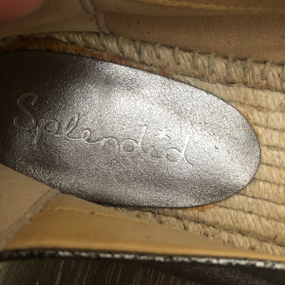 Splendid Jamie Espadrille Flat Metallic Grey 9 - Picture 6 of 7